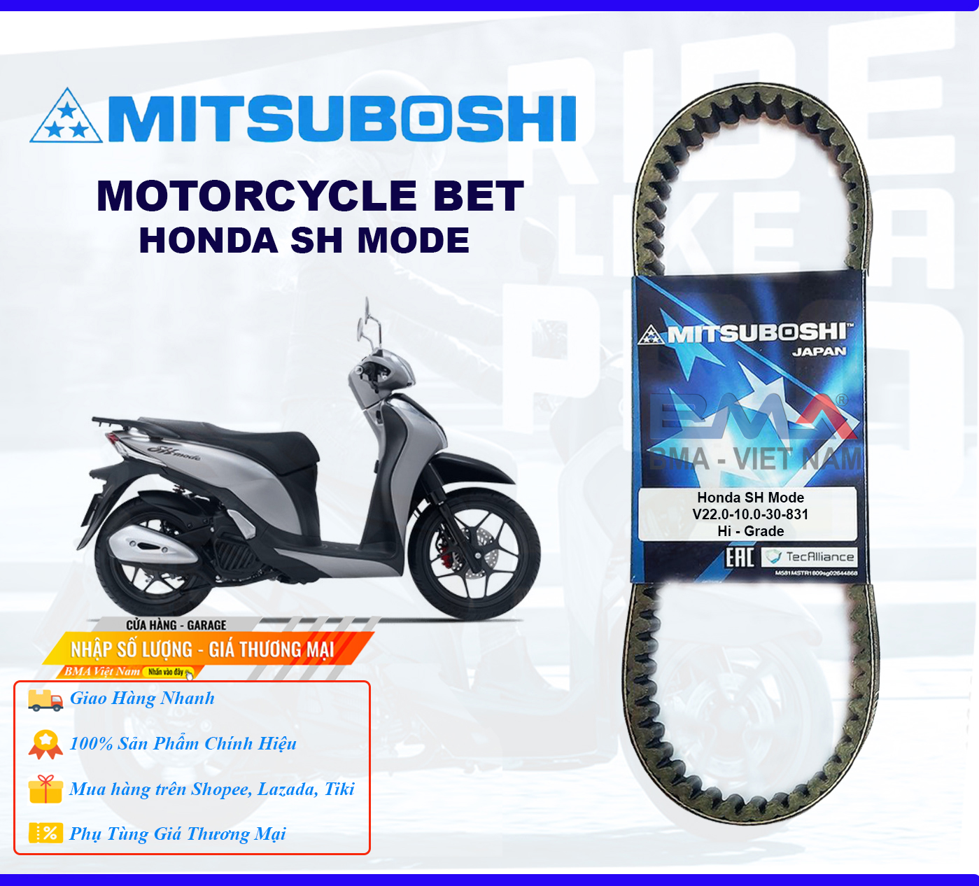 Dây curoa Mitsuboshi cho Honda SH Mode
